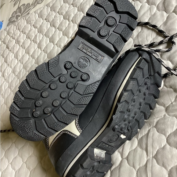 Timberland Hiking Boots size 8, Black and cream lace up, Leather - Picture 4 of 13